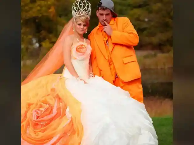 The Orange Sherbet Swirl Wedding Dress